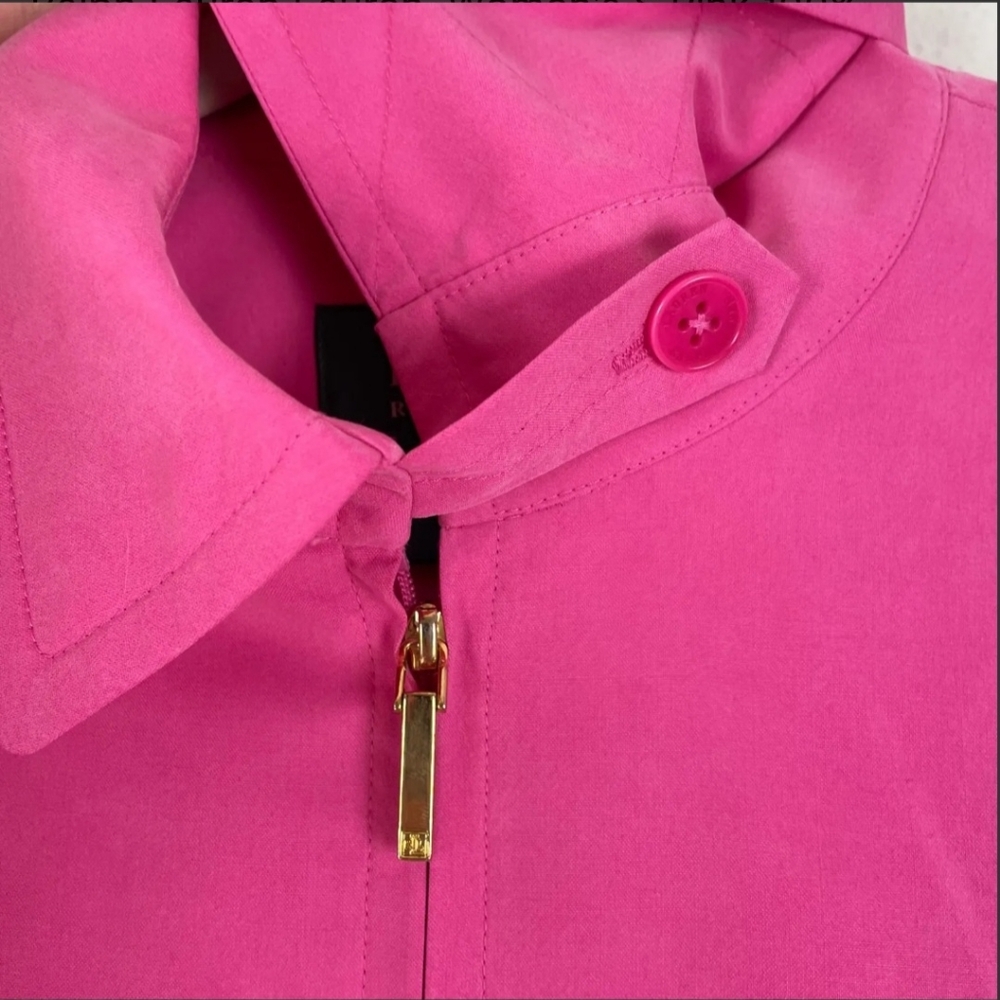 Like New Lauren Ralph Lauren 100% Silk Pink Jacket Small Lightweight - Picture 6 of 16
